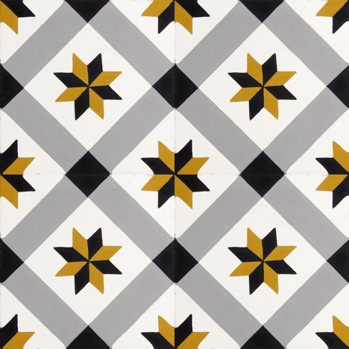 Płytki cementowe 4714 motyw gwiazdy