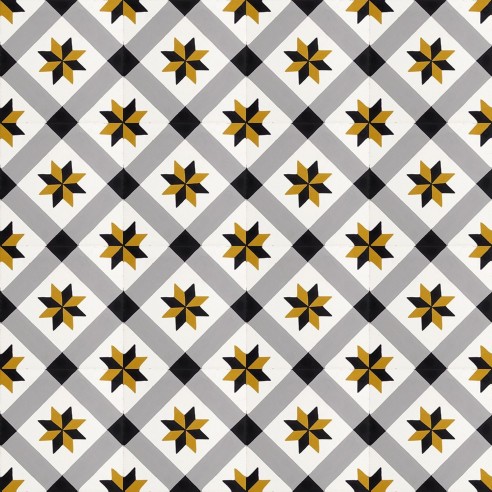 Płytki cementowe 4714 motyw gwiazdy