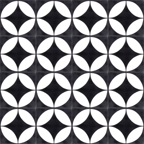 Płytki cementowe 2241 - czarno białe płytki marokańskie