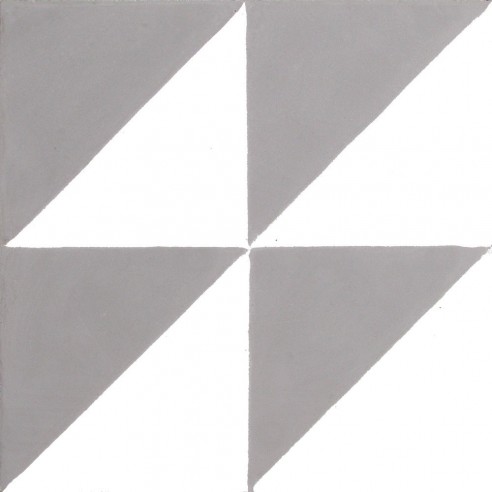 Płytki cementowe 2450, trójkąty białe i szare