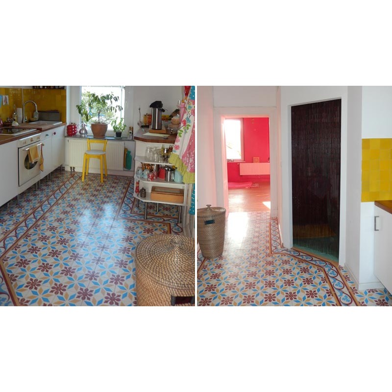 Marokańskie płytki cementowe 410 kuchnia, korytarz