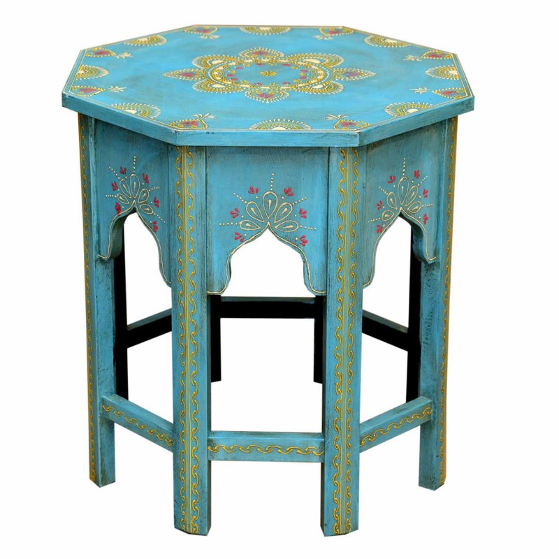 Orientalny stolik Saada niebieski L