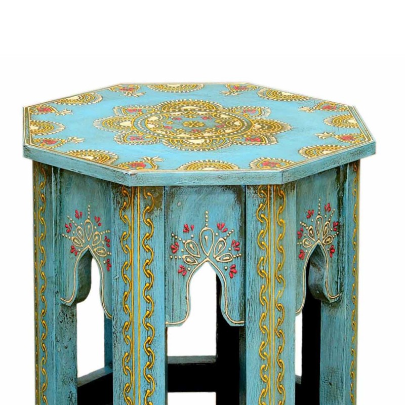 Orientalny stolik Saada niebieski M