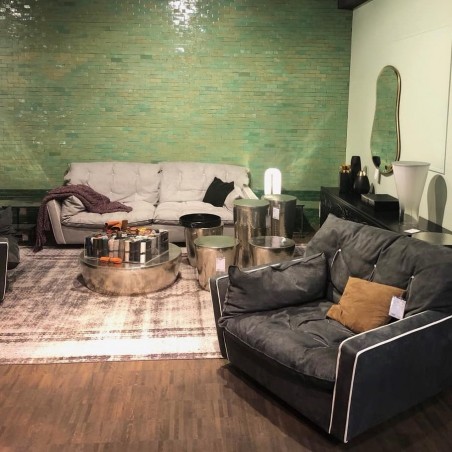 Turkusowe płytki marokańskie Bejmat Turquoise, ściana salon
