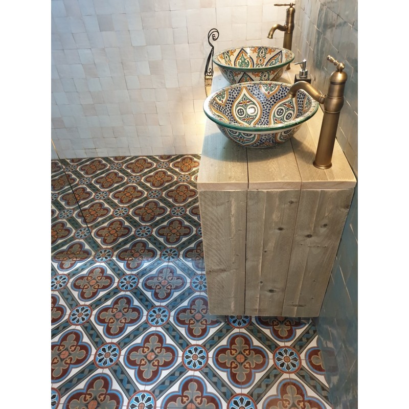 Różowo-szare Płytki Zellige - Gris Rose - łazienka