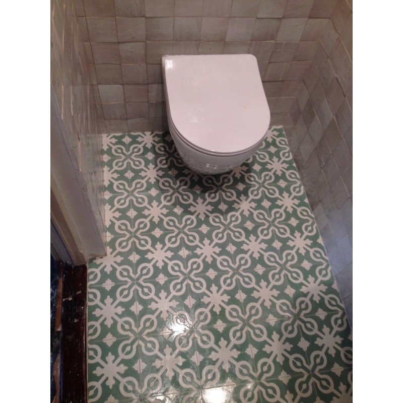 Różowo-szare Płytki Zellige - Gris Rose - toaleta