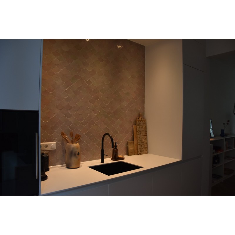 Różowo-szare Płytki Zellige Rybia Łuska - Gris Rose