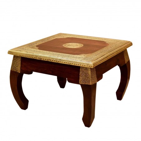 Orientalny stolik z drewna sezamowego i mosiądzu M