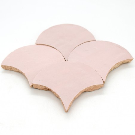 Różowo-pastelowe Płytki Zellige Rybia Łuska - Pastel Rose
