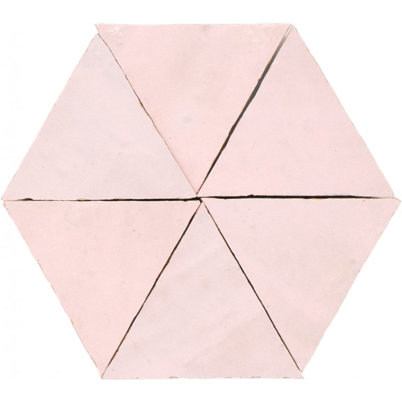 Pastelowo-różowe Trójkątne Płytki Zellige - Pastel Rose