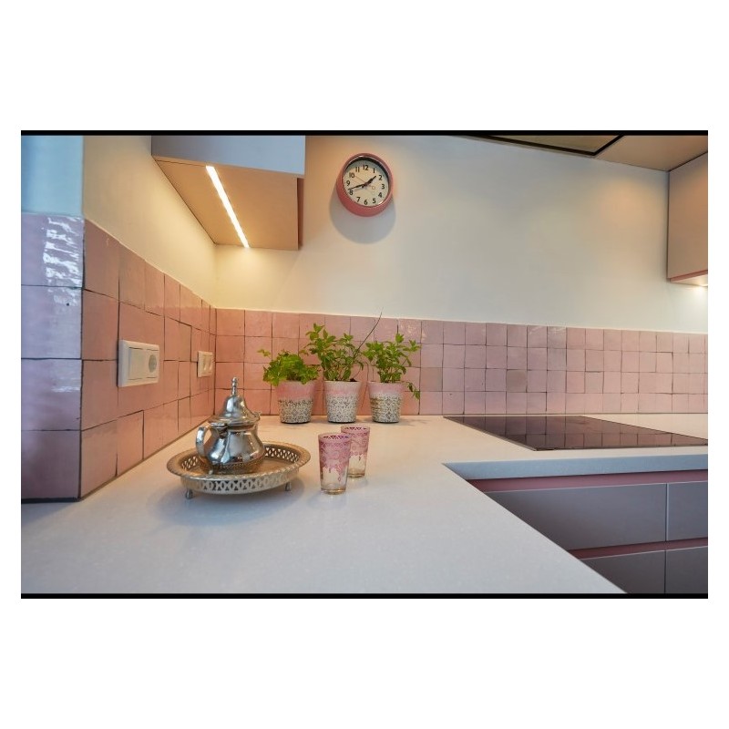 Różowe Płytki Zellige - Rose Doux - kuchnia