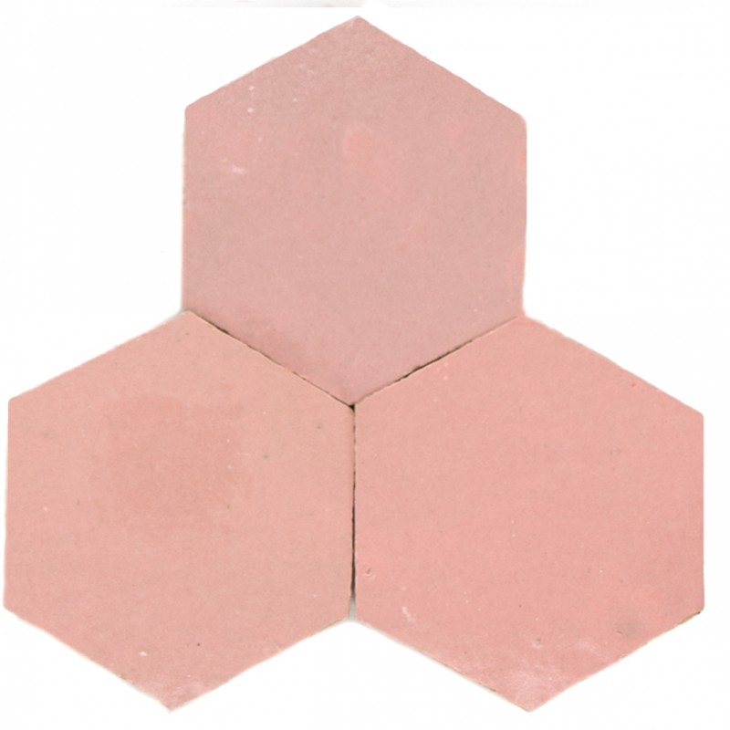 Różowe Sześciokątne Płytki Zellige - Rose Doux