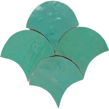 Zielono-turkusowe Płytki Zellige Rybia Łuska - Vert Turquoise