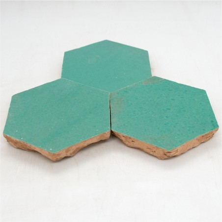 Zielono-turkusowe Sześciokątne Płytki Zellige - Vert Turquoise