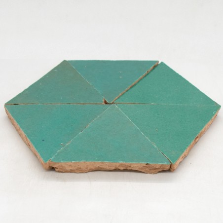 Zielono-turkusowe Trójkątne Płytki Zellige - Vert Turquoise