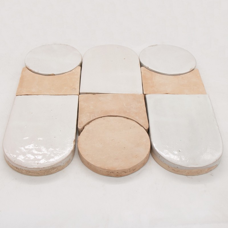 Mozaika Marokańska Platta Blanc/Naturel Soleil