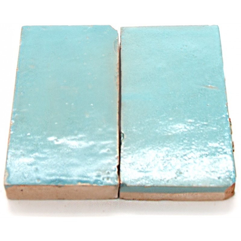 Marokańskie płytki Platta Bleu Celeste Mat 7,5x15 cm