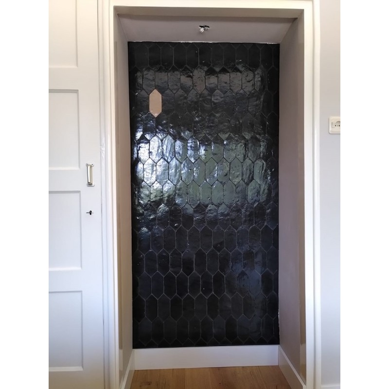 Czarne Płytki Marokańskie Platta Noir Art Deco