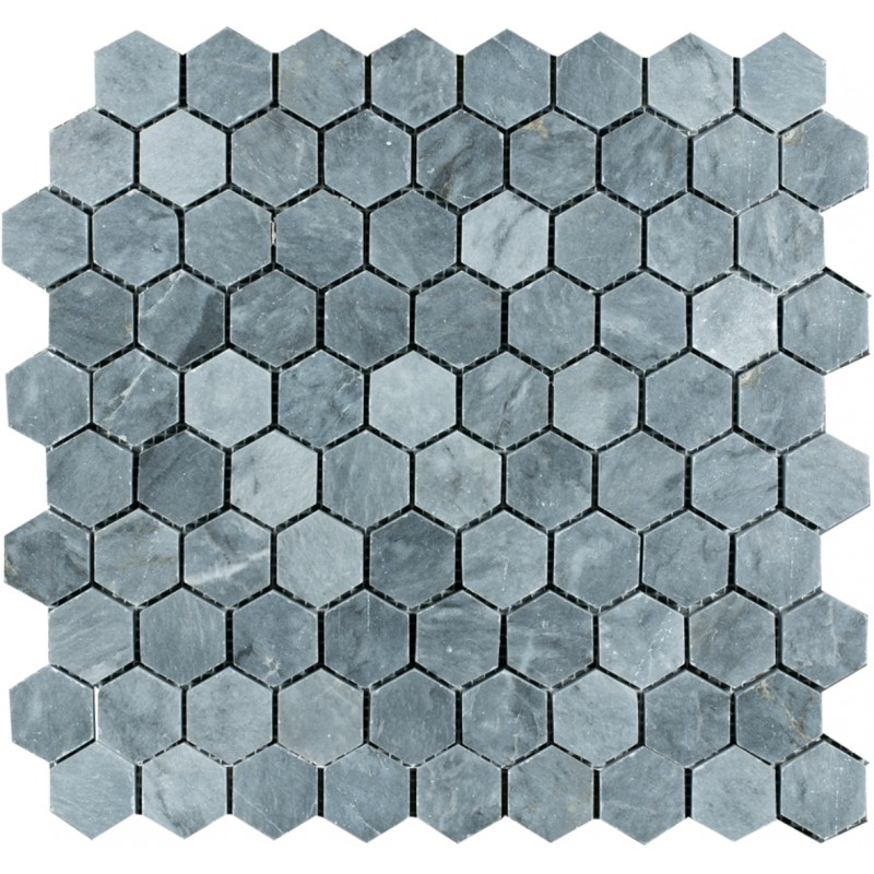 Sześciokątną Mozaika Marmurowa Blue Stone