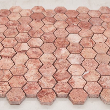 Sześciokątna Mozaika Marmurowa Red Travertine