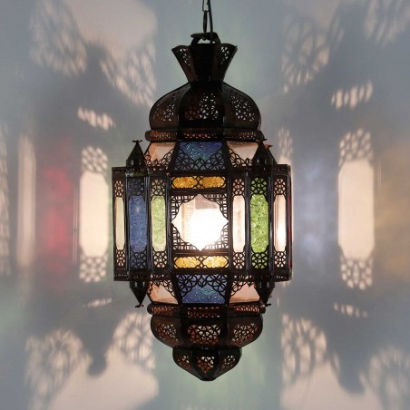 Lampa orientalna MOULA wielobarwna transparentna