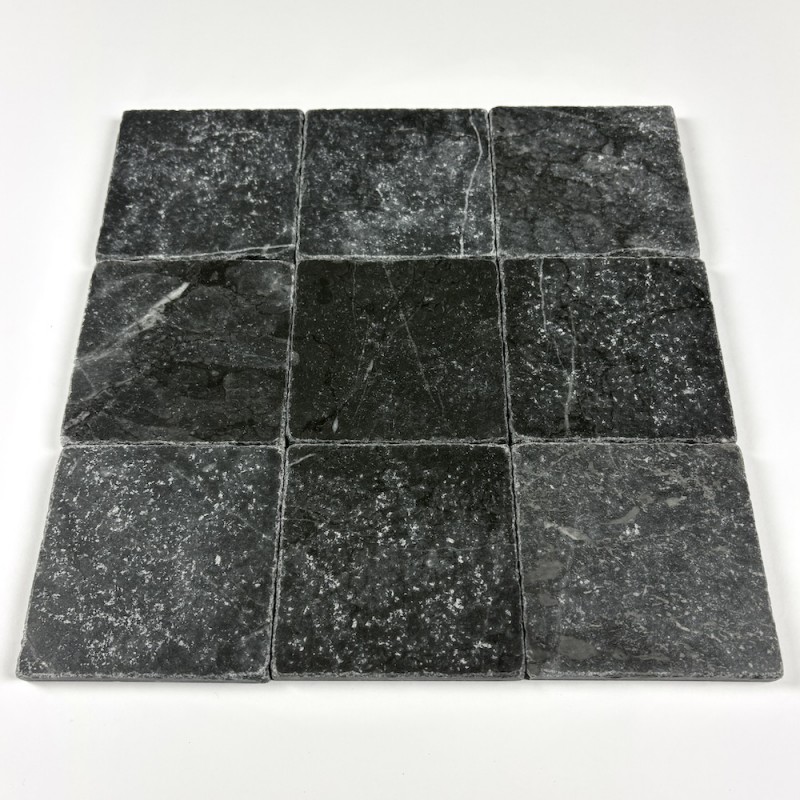 Czarna Płytka Marmurowa Tumbled 10x10