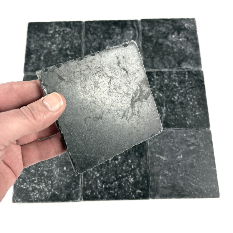 Czarna Płytka Marmurowa Tumbled 10x10