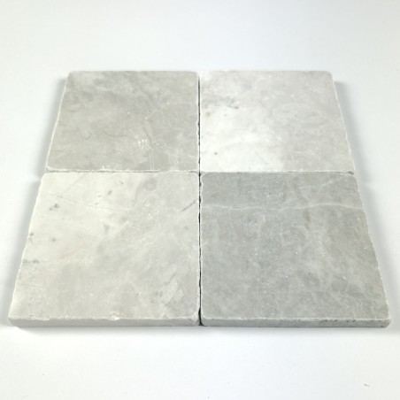 Biała Płytka Marmurowa Tumbled 10x10