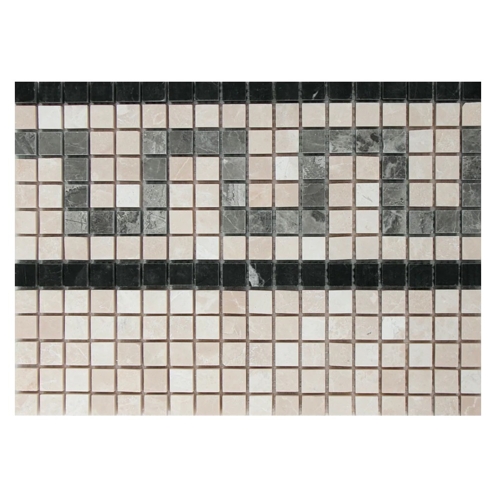 Mozaika Marmur Border Bottocino Half