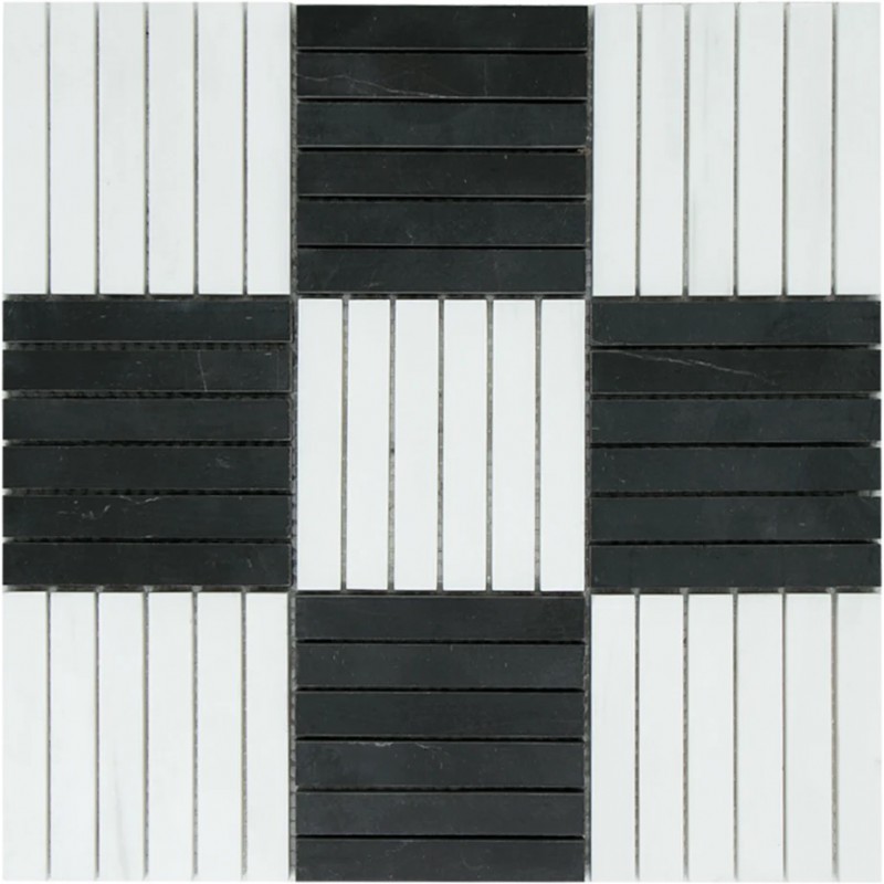 Mozaika Marmurowa KitKat Block Black White