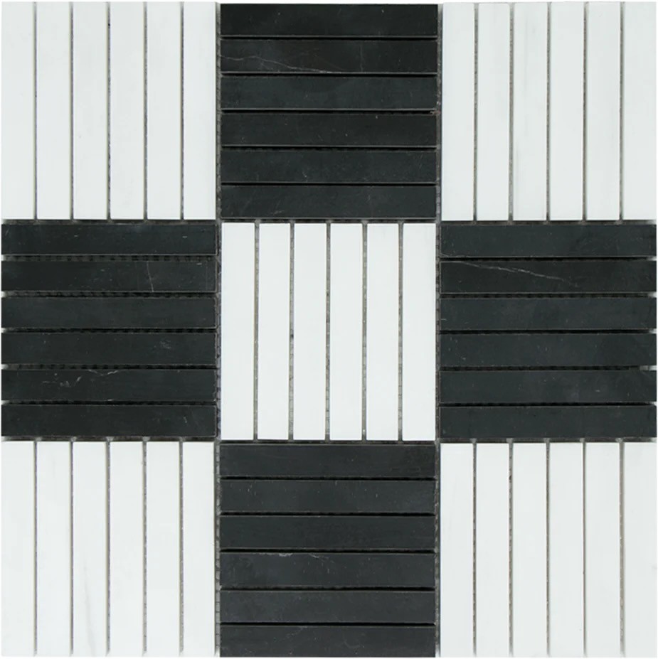 Mozaika Marmurowa KitKat Block Black White