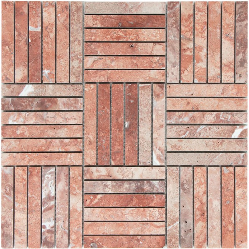 Mozaika Marmurowa KitKat Block Red Travertine