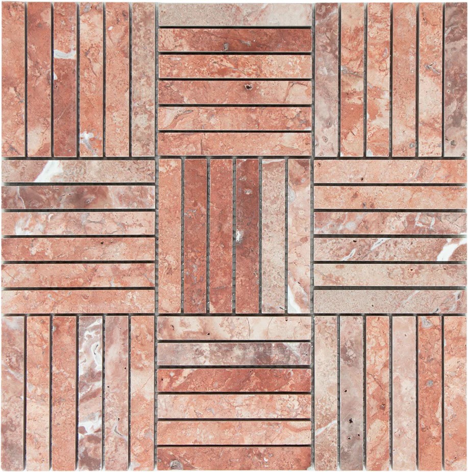 Mozaika Marmurowa KitKat Block Red Travertine