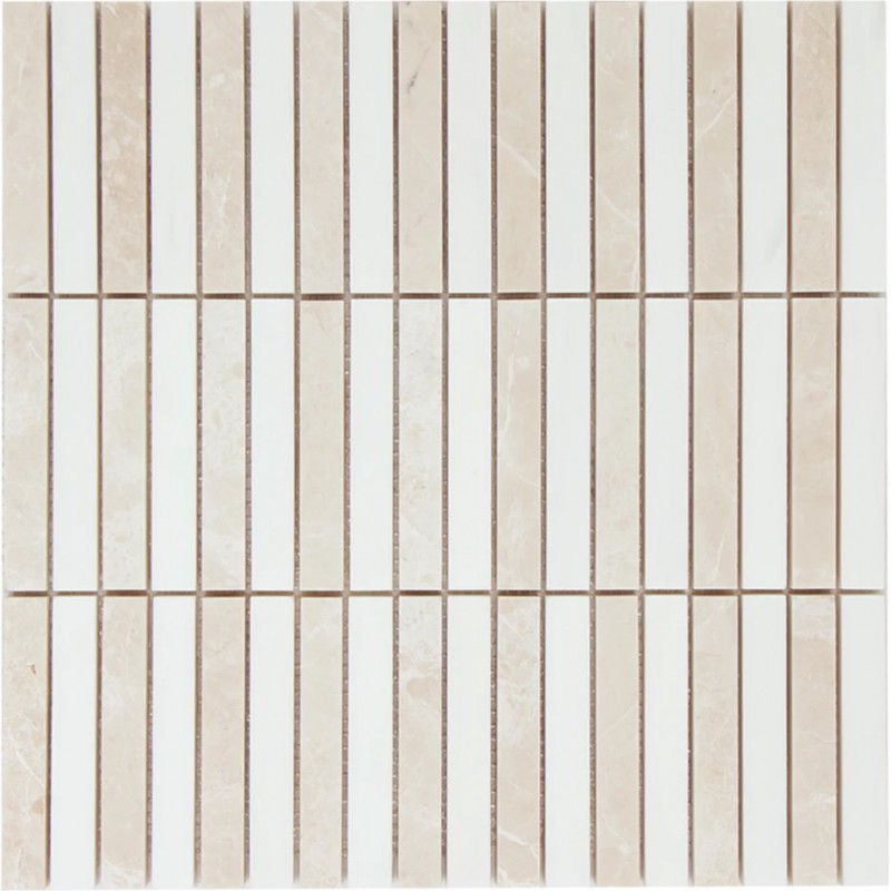 Mozaika Marmurowa Stripe Cream White