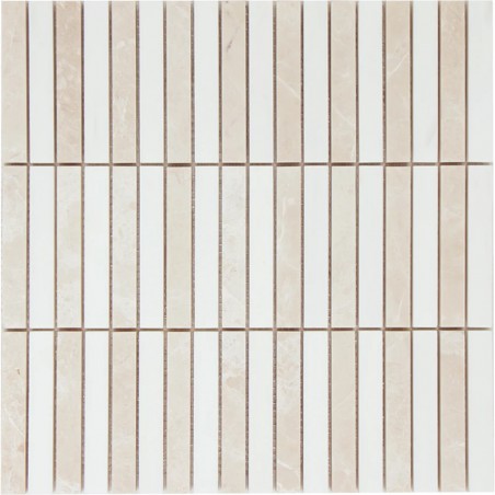 Mozaika Marmurowa Stripe Cream White