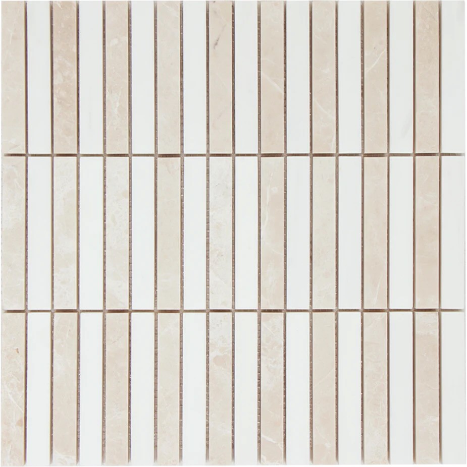 Mozaika Marmurowa Stripe Cream White