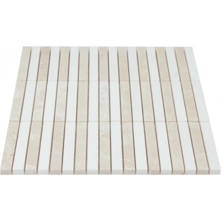 Mozaika Marmurowa Stripe Cream White