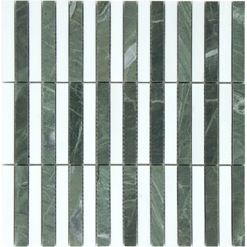 Mozaika Marmurowa KitKat Stripe Green White
