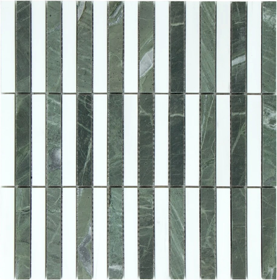 Mozaika Marmurowa KitKat Stripe Green White