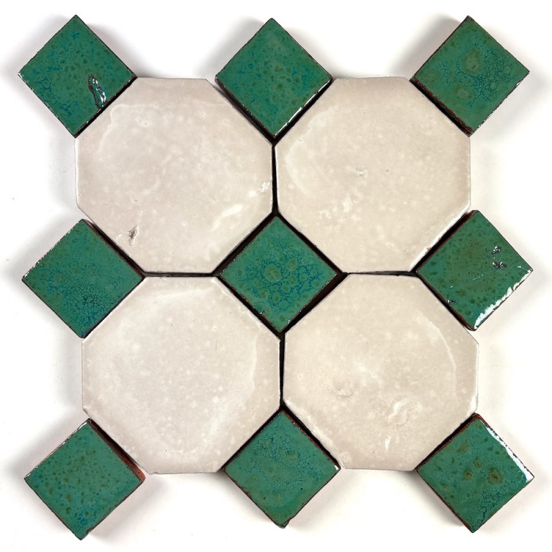 Płytki Ośmiokątne Azulejo 10x10 Beige Matt/Zieleń
Turkusowa