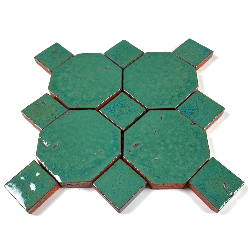 Kafle Szkliwione Oktagon 10x10 Turkus