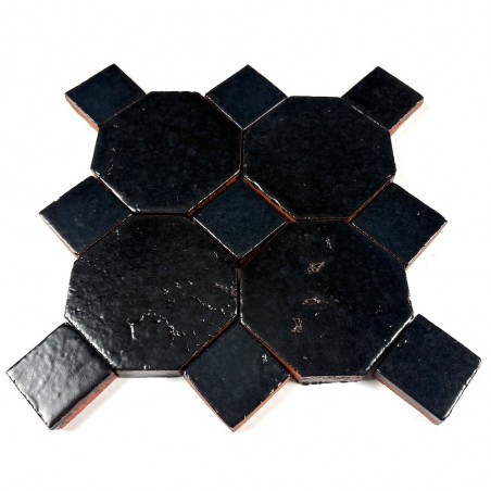 Kafle Szkliwione Oktagon 10x10 Black Matt