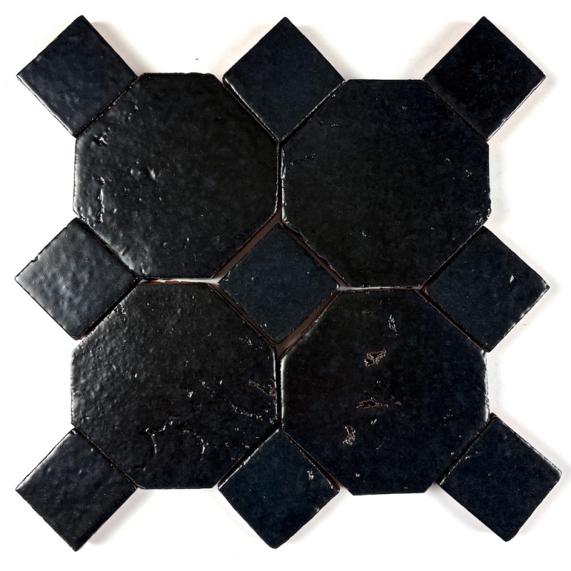 Kafle Szkliwione Oktagon 10x10 Black Matt