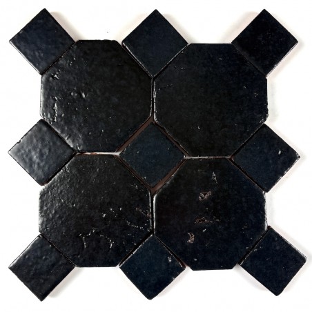 Kafle Szkliwione Oktagon 10x10 Black Matt