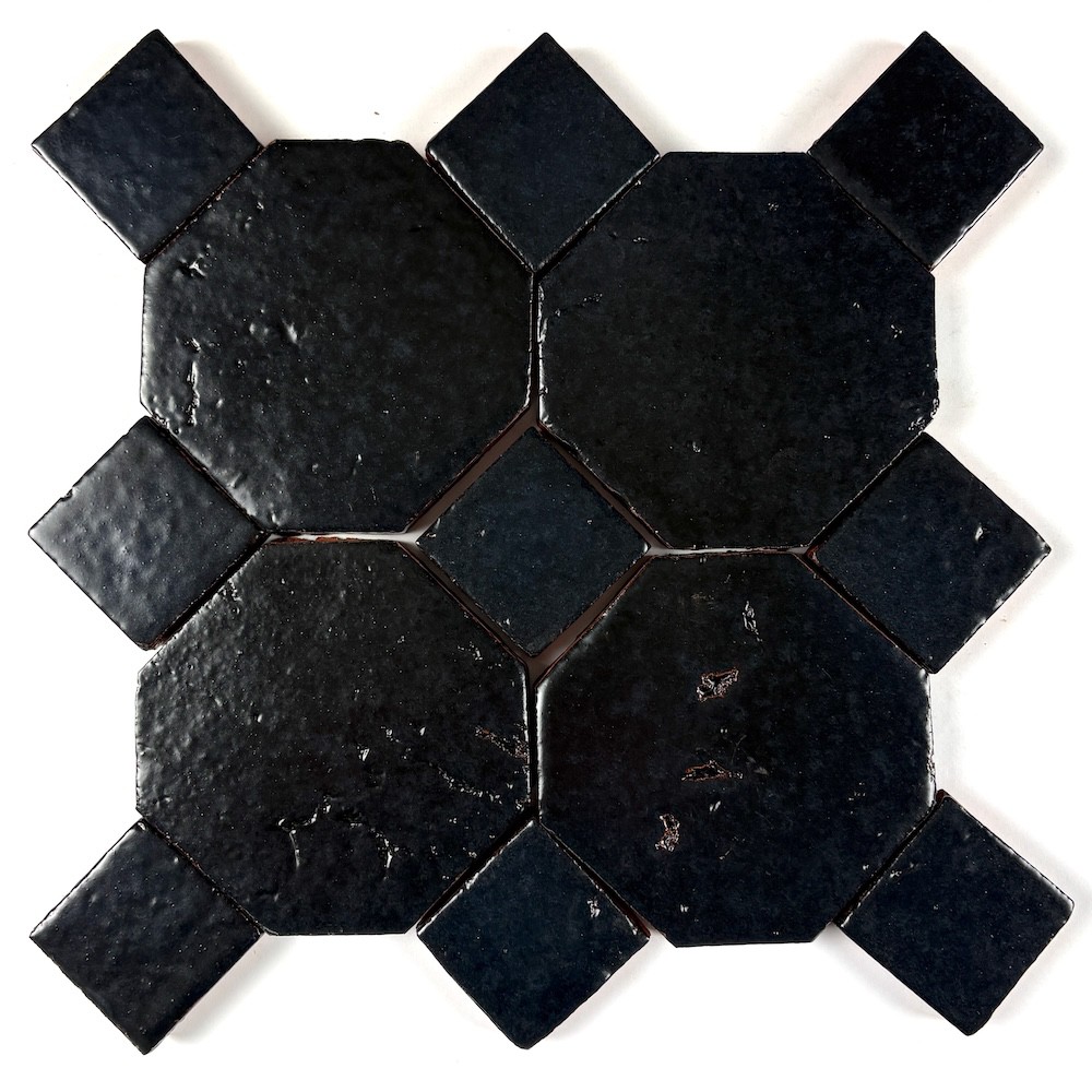 Kafle Szkliwione Oktagon 10x10 Black Matt