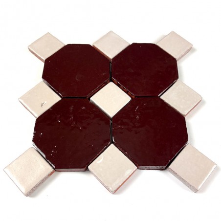 Kafle Szkliwione Oktagon 10x10 Black Red