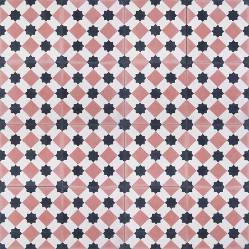 Biało-różowe marokańskie płytki cementowe 3011