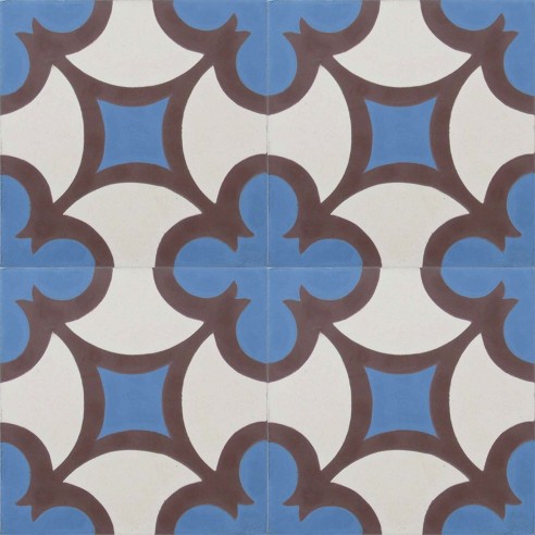 Kremowo niebieskie Płytki cementowe 3211