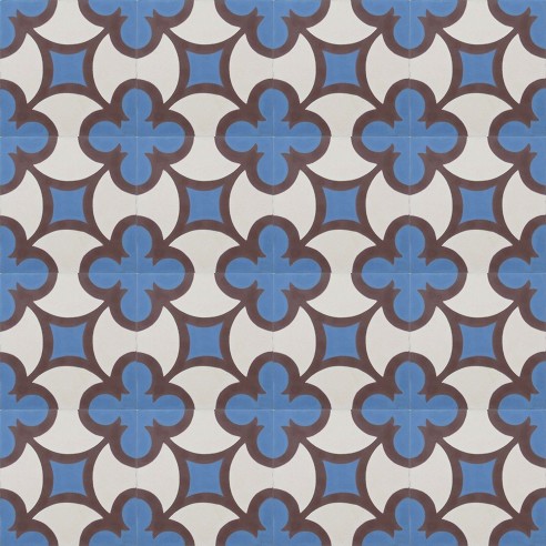 Kremowo niebieskie Płytki cementowe 3211