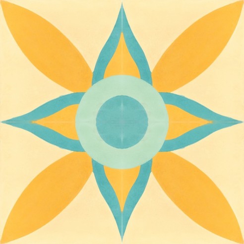 Płytki cementowe 415 kwiatowy rustykalny wzór